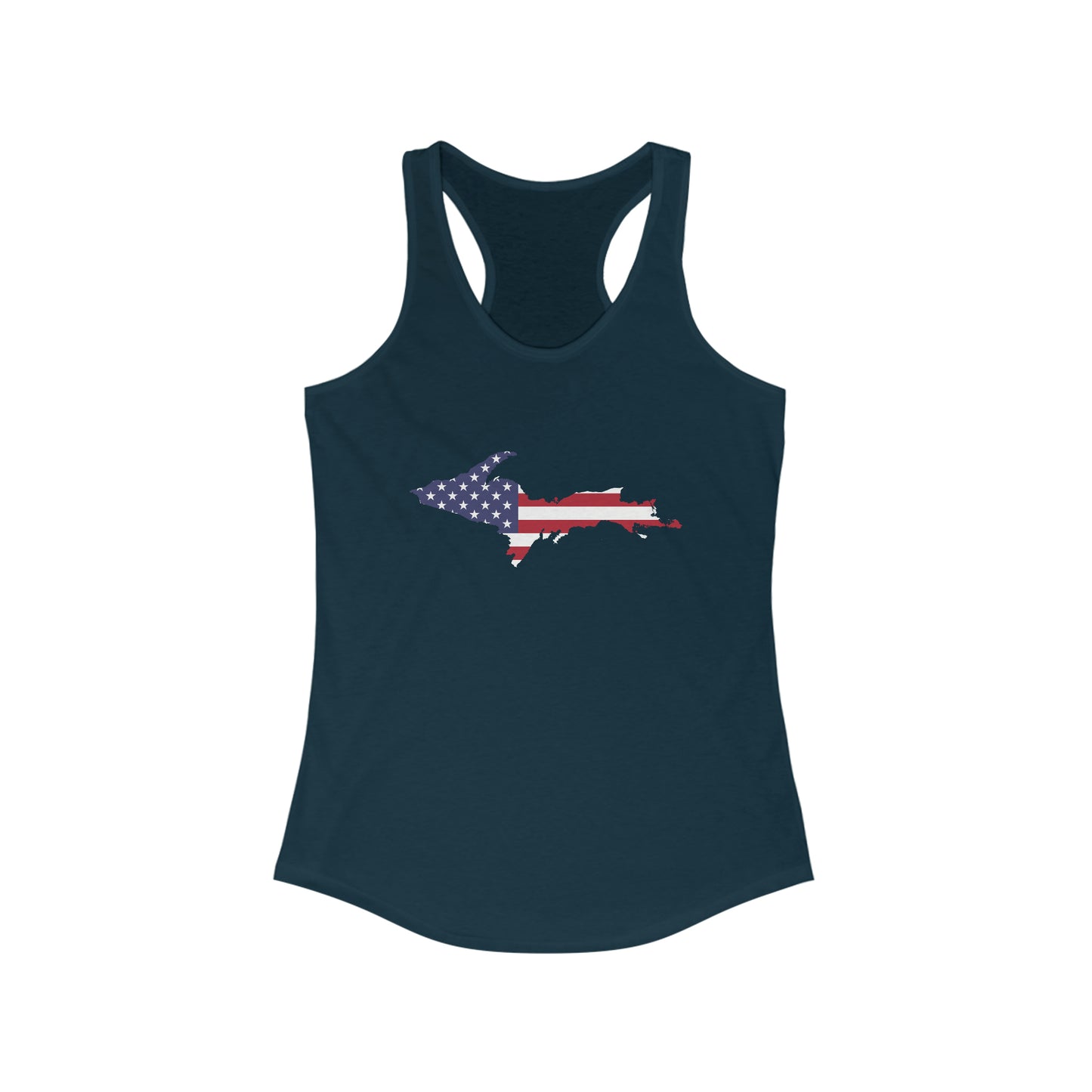 Michigan Upper Peninsula Tank Top (w/ MI USA Flag Outline) | Women's Racerback