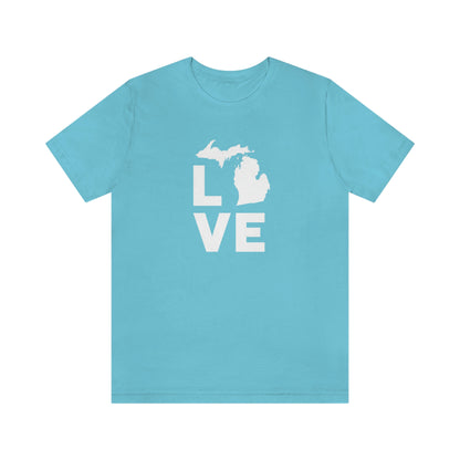 Michigan 'Love' T-Shirt (Geometric Sans Font) | Unisex Standard Fit