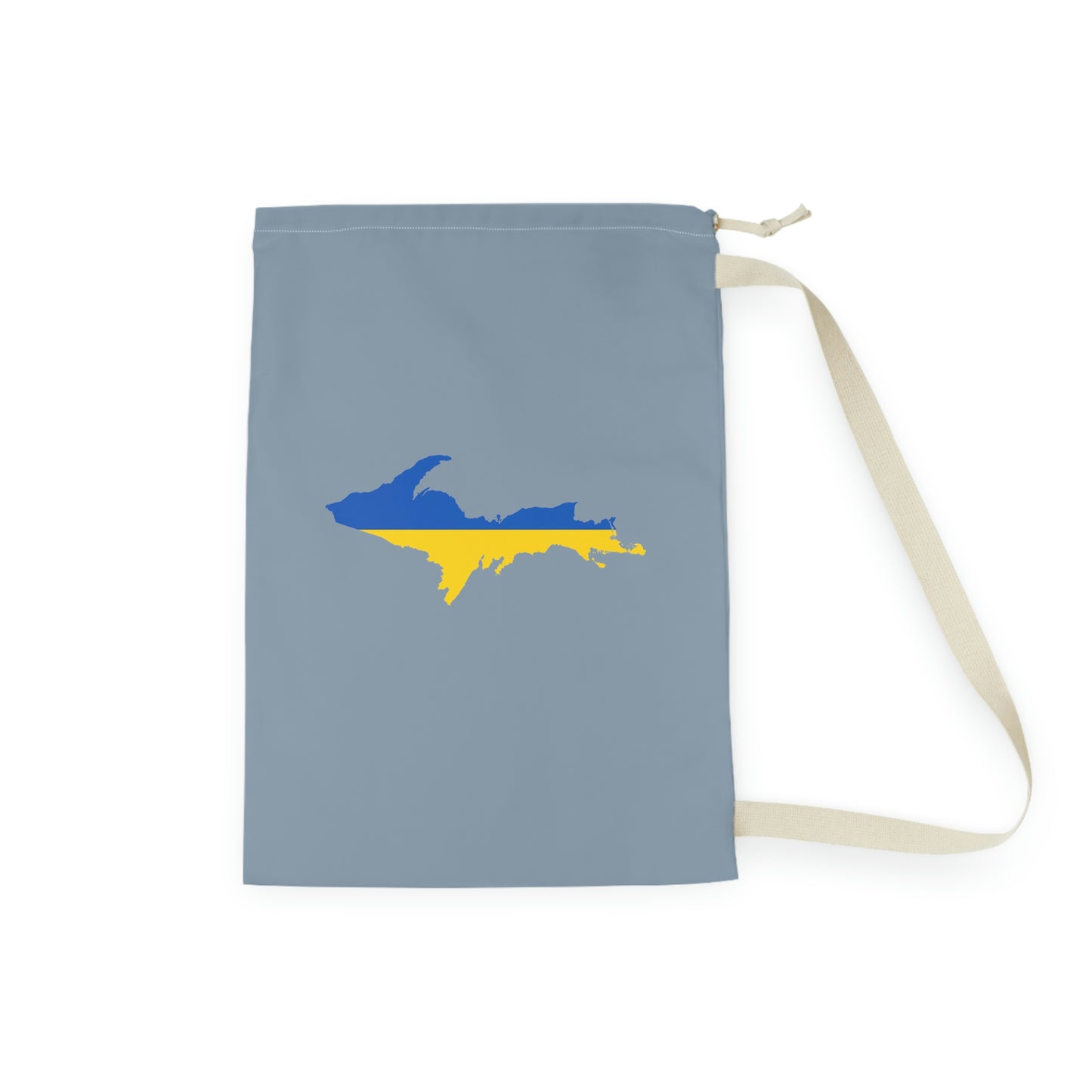 Michigan Upper Peninsula Laundry Bag (B-24 Liberator Grey w/ UP Ukraine Flag Outline)