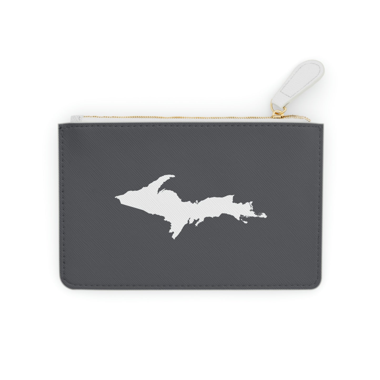 Michigan Upper Peninsula Mini Clutch Bag (Iron Ore Grey w/ UP Outline)