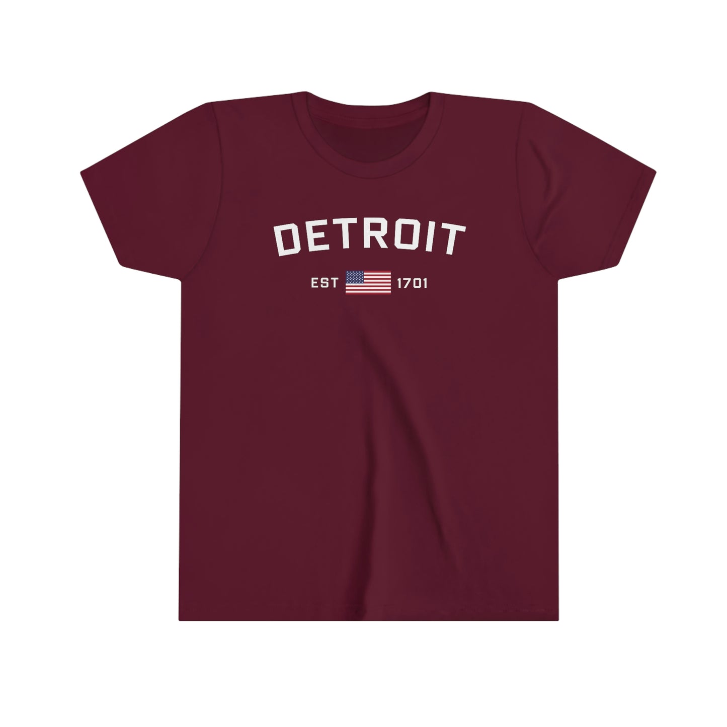 'Detroit Michigan' T-Shirt (w/Old French D) | Youth Short Sleeve