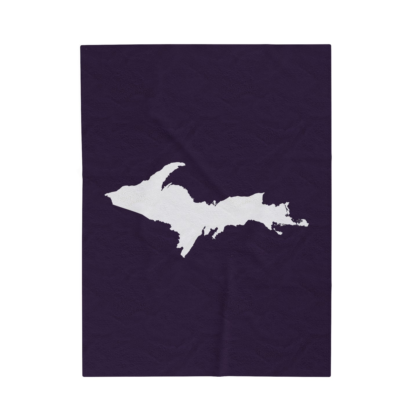 Michigan Upper Peninsula Plush Blanket (w/ UP Outline) | Blackcurrant Color