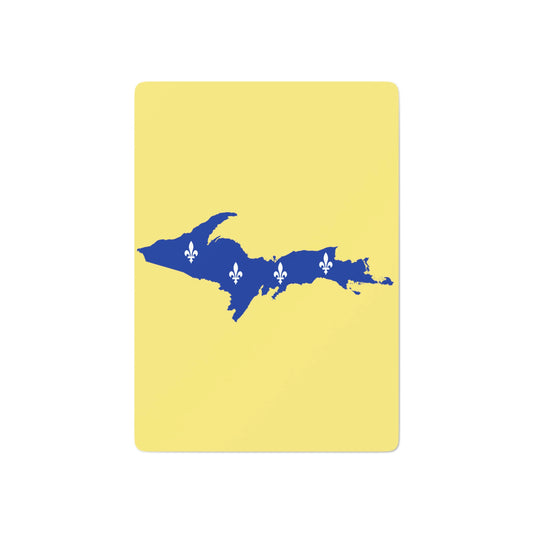 Michigan Upper Peninsula Poker Cards (Yellow Cherry Color w/ UP Quebec Flag Outline)