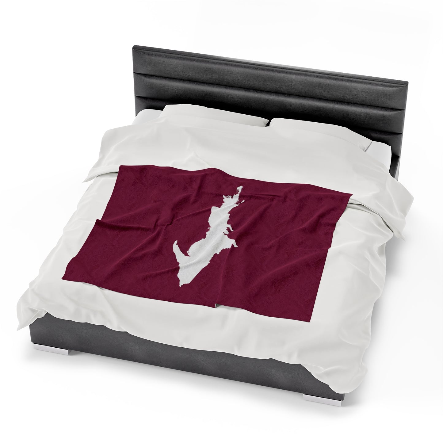 Michigan Upper Peninsula Plush Blanket (w/ UP Outline) | Ruby Red