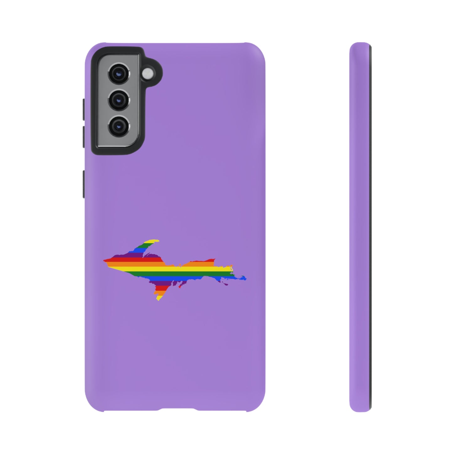 Michigan Upper Peninsula Tough Phone Case (Lavender w/ UP Pride Flag Outline) | Samsung & Pixel Android