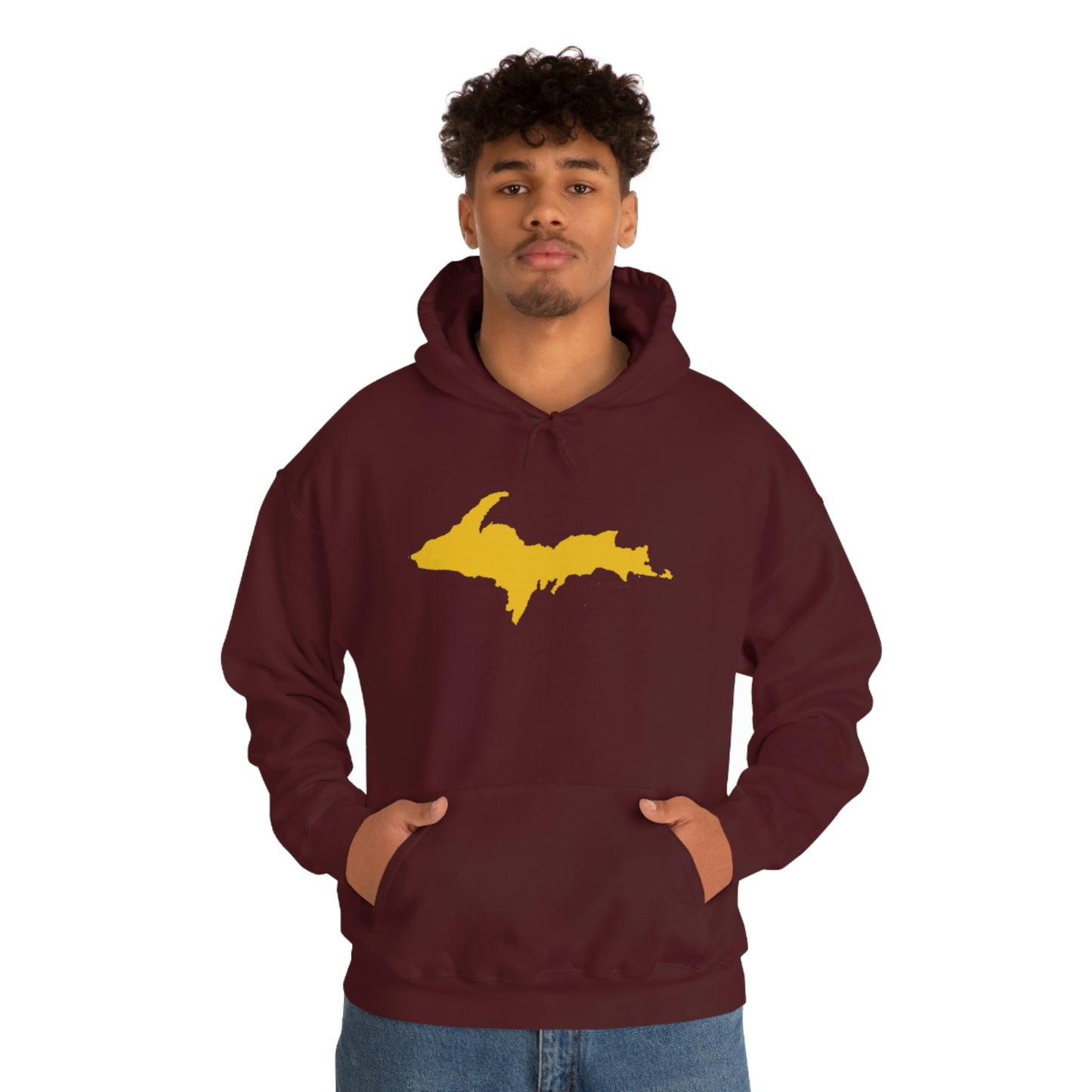 Michigan Upper Peninsula Hoodie (w/ Gold U.P. Outline) | Unisex Standard