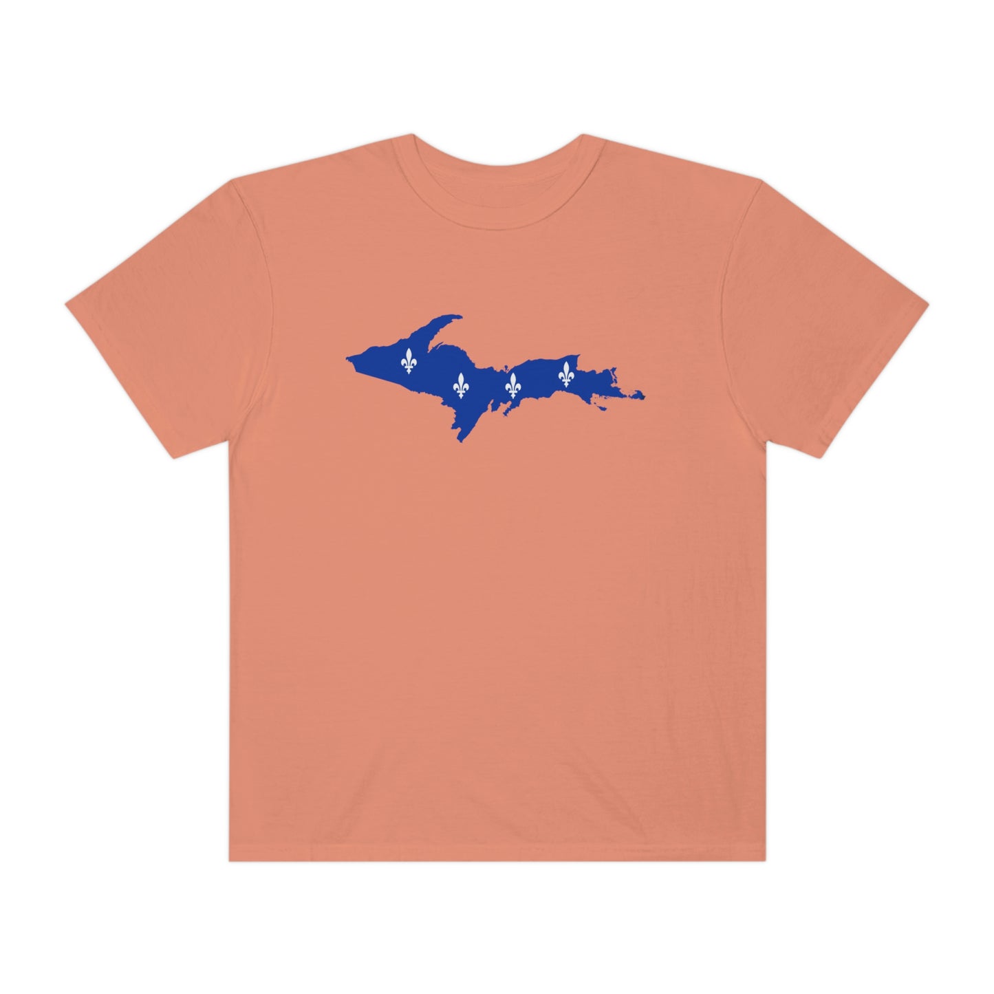 Michigan Upper Peninsula T-Shirt (w/ UP Quebec Flag Outline) | Unisex Garment-Dyed