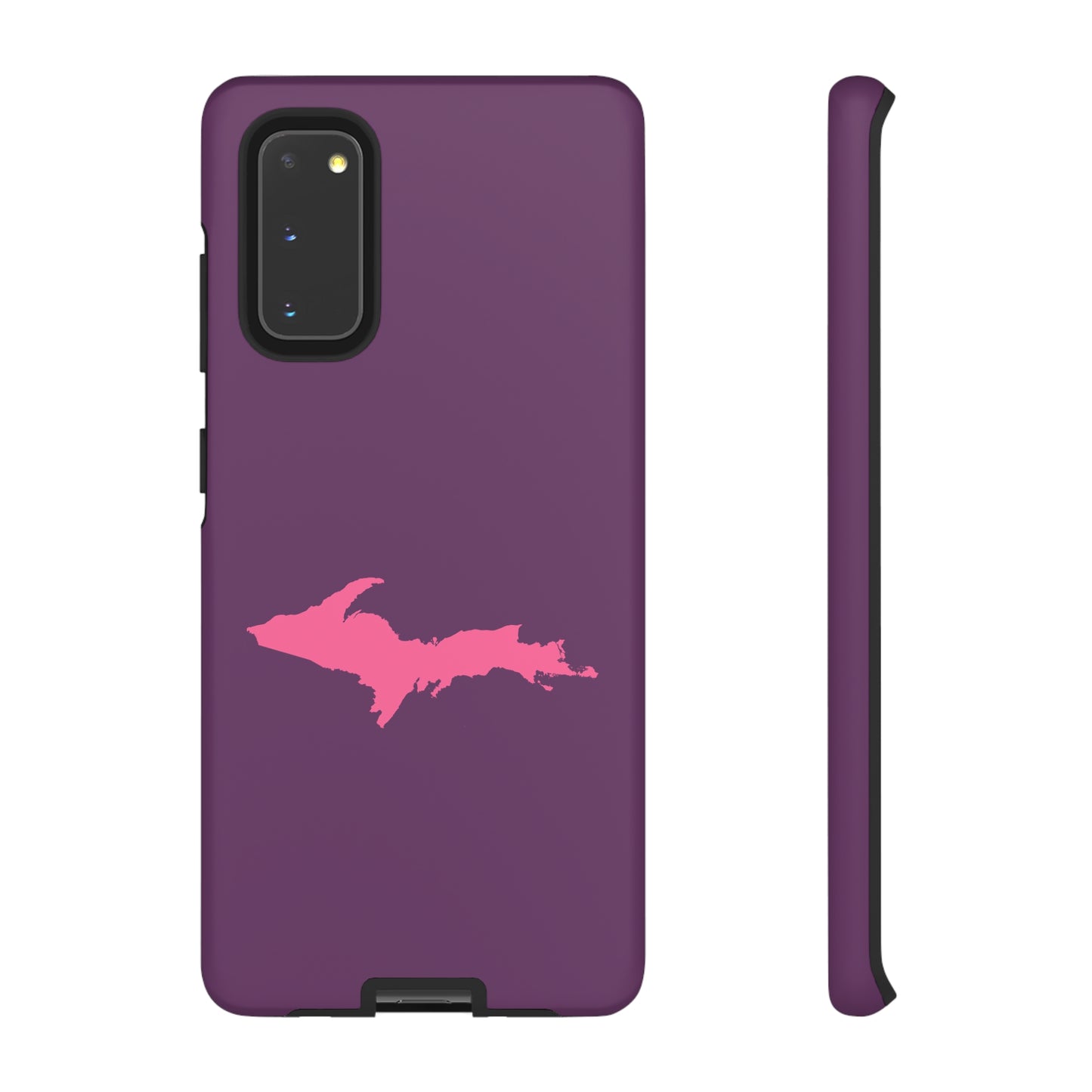 Michigan Upper Peninsula Tough Phone Case (Plum w/ Pink UP Outline) | Samsung & Pixel Android