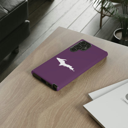 Michigan Upper Peninsula Tough Phone Case (Plum w/ UP Outline) | Samsung & Pixel Android