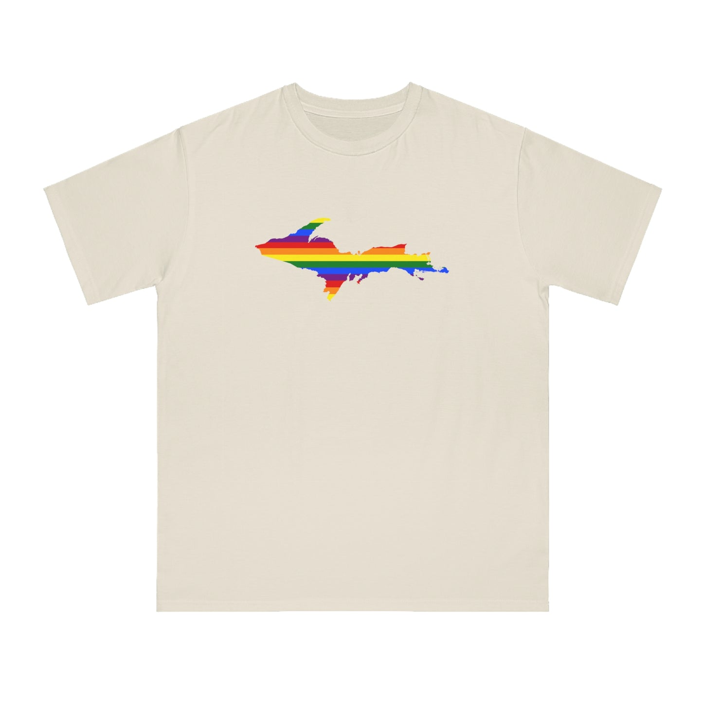 Michigan Upper Peninsula T-Shirt (w/ UP Pride Flag Outline) | Organic Unisex