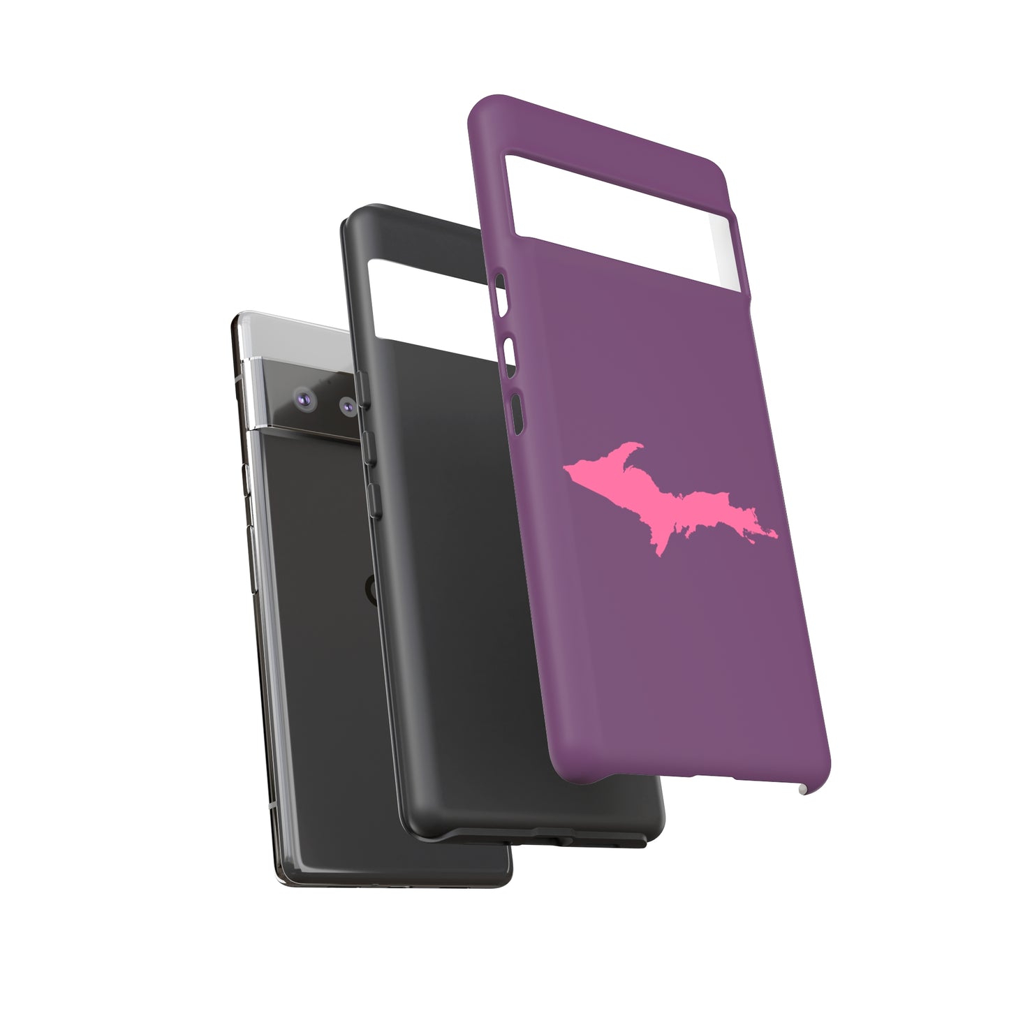 Michigan Upper Peninsula Tough Phone Case (Plum w/ Pink UP Outline) | Samsung & Pixel Android