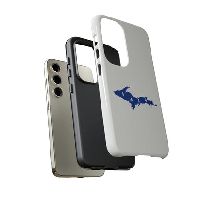 Michigan Upper Peninsula Tough Phone Case (Birch Bark White w/ UP Quebec Flag Outline) | Samsung & Pixel Android