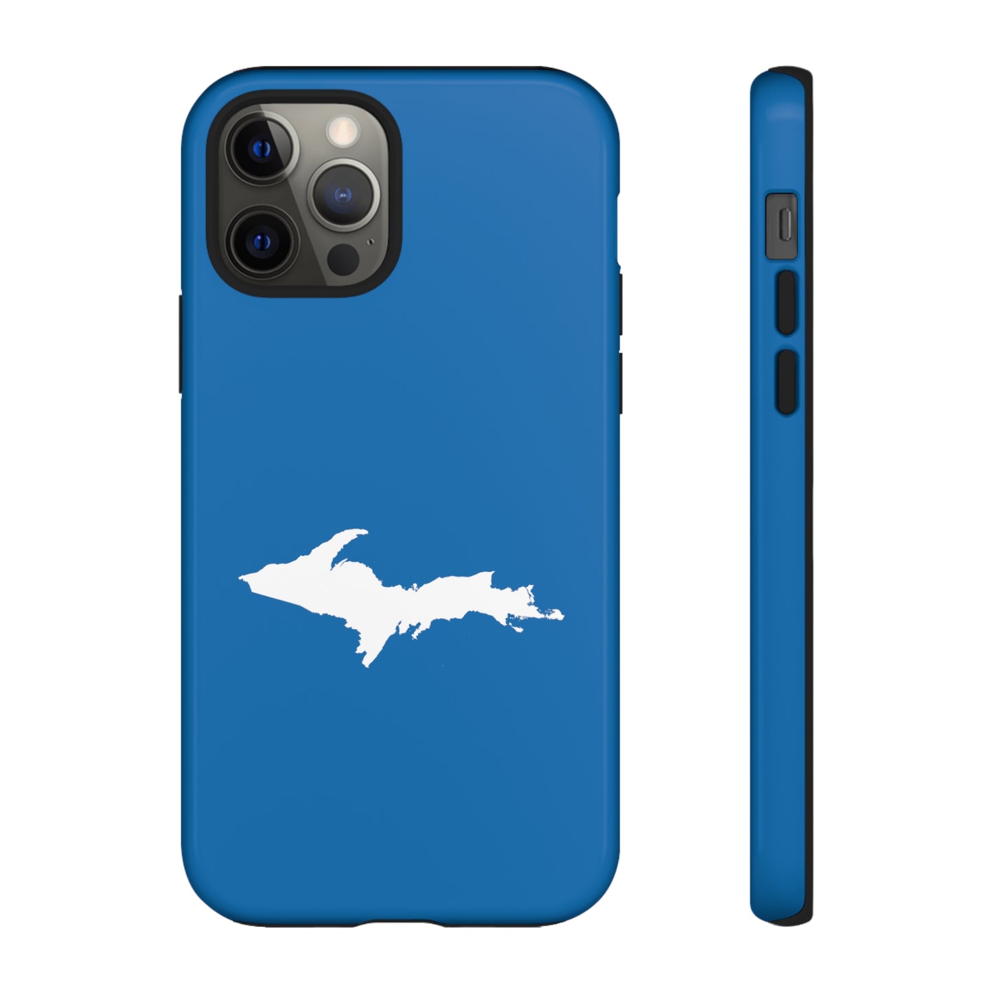 Michigan Upper Peninsula Tough Phone Case (Azure w/ UP Outline) | Apple iPhone