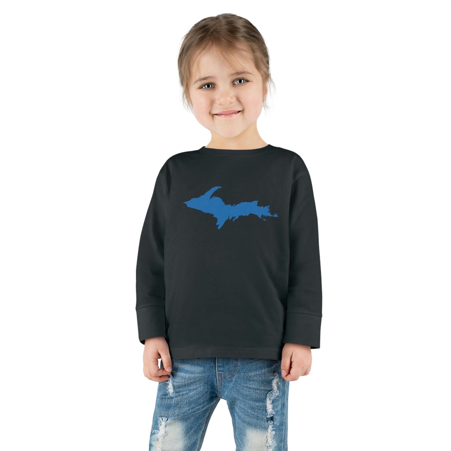 Michigan Upper Peninsula T-Shirt (w/ Azure UP Outline) | Toddler Long Sleeve