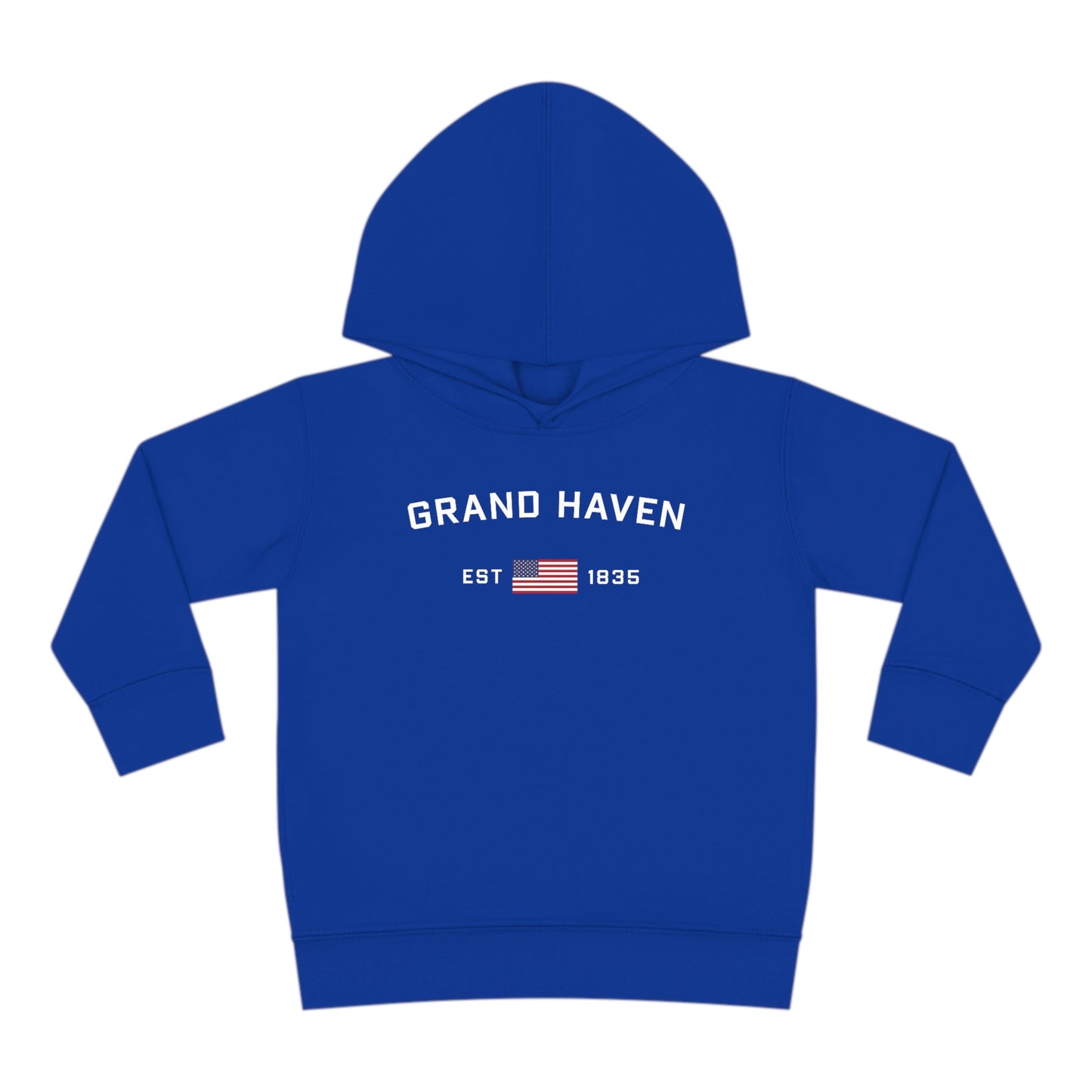 'Grand Haven EST 1835' Hoodie (w/USA Flag Outline) | Unisex Toddler