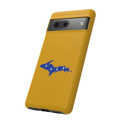 Michigan Upper Peninsula Tough Phone Case (Gold w/ UP Quebec Flag Outline) | Samsung & Pixel Android