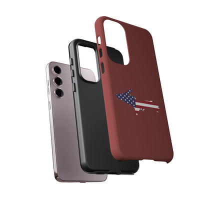 Michigan Upper Peninsula Tough Phone Case (Ore Dock Red w/ UP USA Flag Outline) | Samsung & Pixel Android