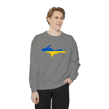 Michigan Upper Peninsula Sweatshirt (w/ UP Ukraine Outline) | Unisex Garment Dyed