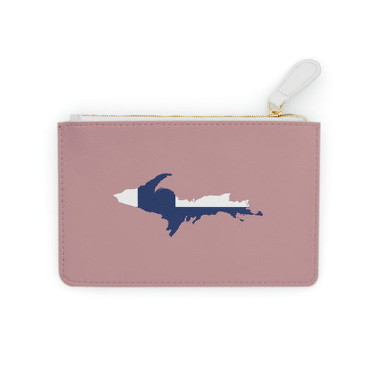 Michigan Upper Peninsula Mini Clutch Bag (Cherry Blossom Pink w/ UP Finland Flag Outline)