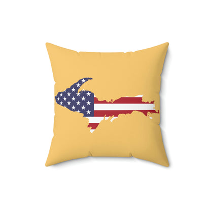 Michigan Upper Peninsula Accent Pillow (w/ UP USA Flag Outline) | Citrine
