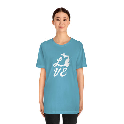 Michigan 'Love' T-Shirt (Retro Script Font) | Unisex Standard Fit