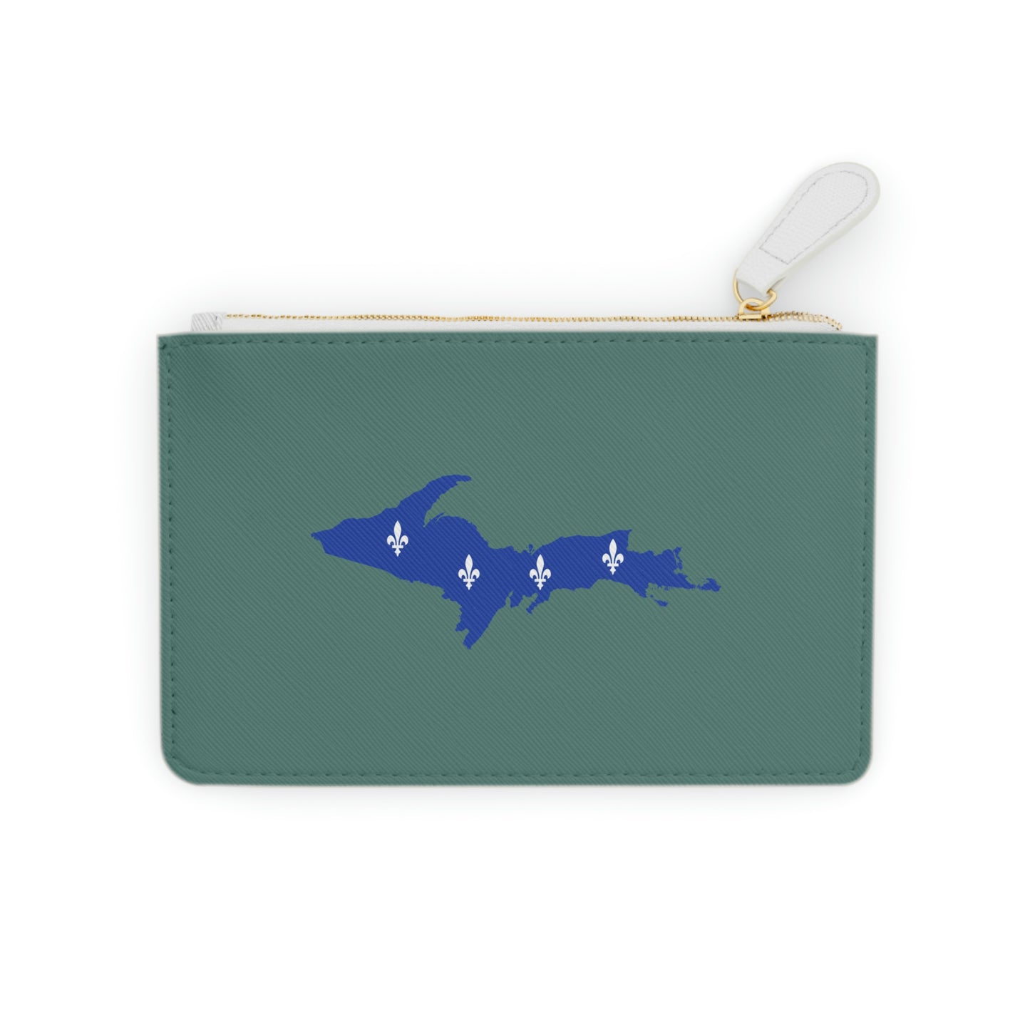 Michigan Upper Peninsula Mini Clutch Bag (Copper Green w/ UP Quebec Flag Outline)