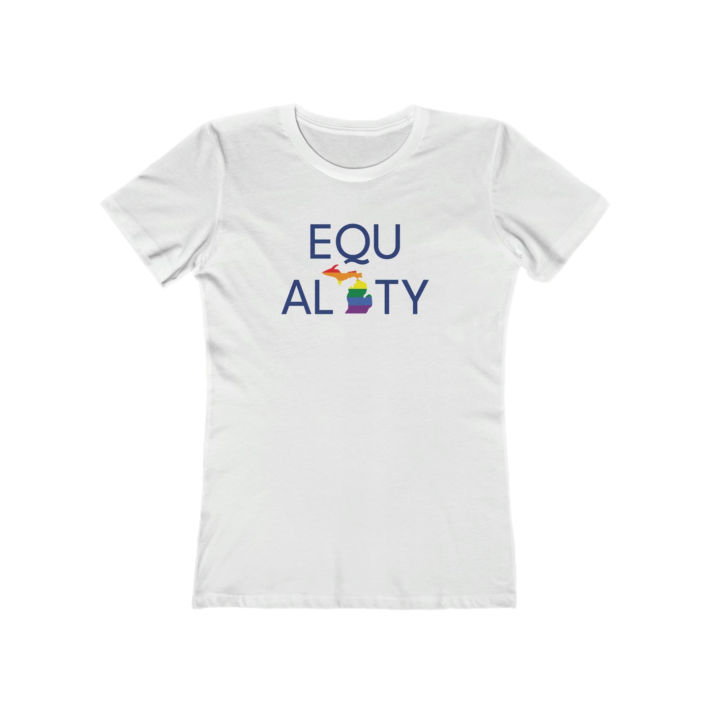 'Equality' T-Shirt (w/ LGBTQ Pride Colors) | Women's Boyfriend Cut