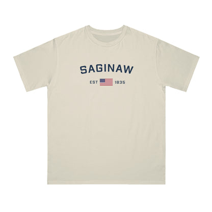 'Saginaw EST 1835' T-Shirt (w/ USA Flag | Organic Unisex