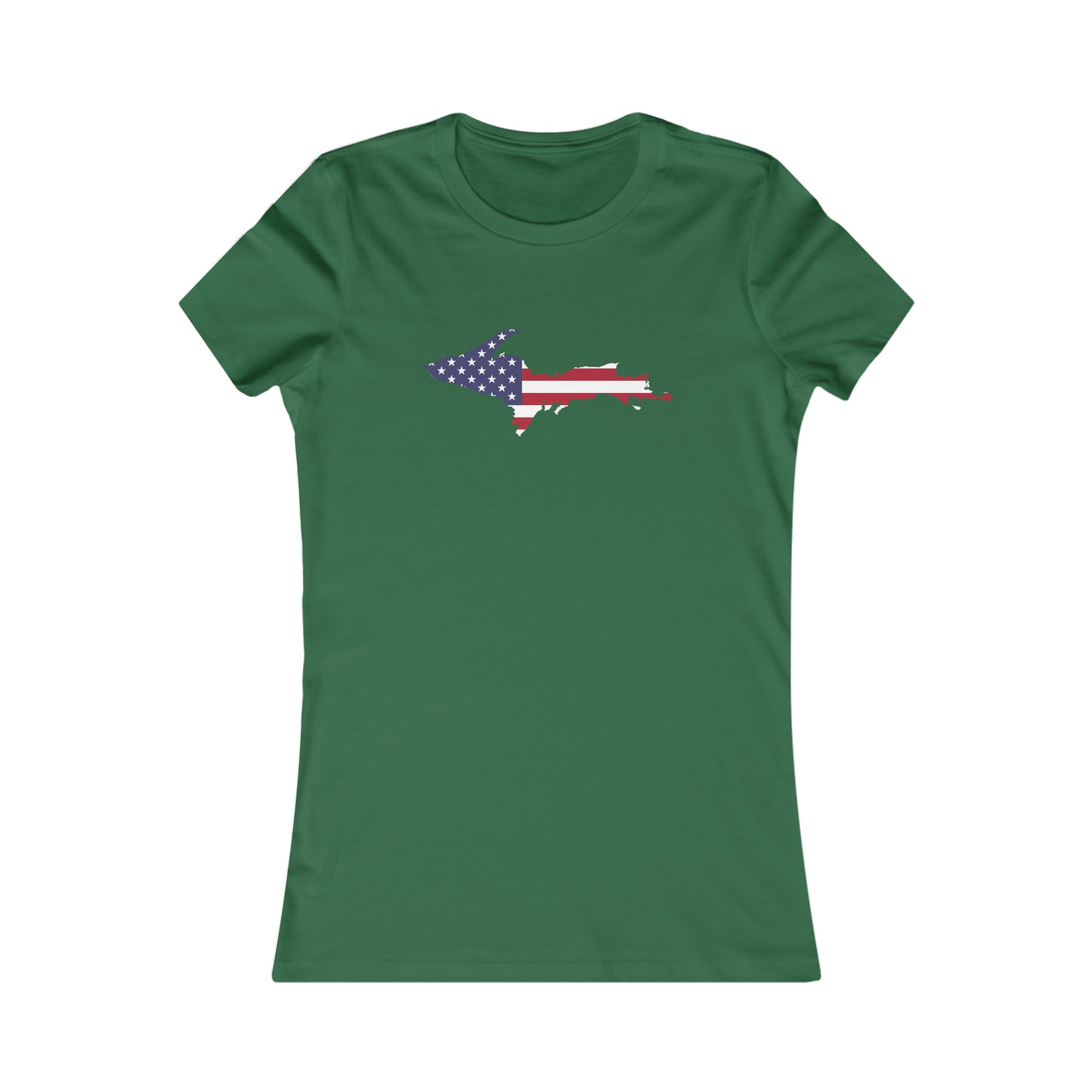 Michigan Upper Peninsula T-Shirt (w/ UP USA Flag Outline) | Women's Slim Fit