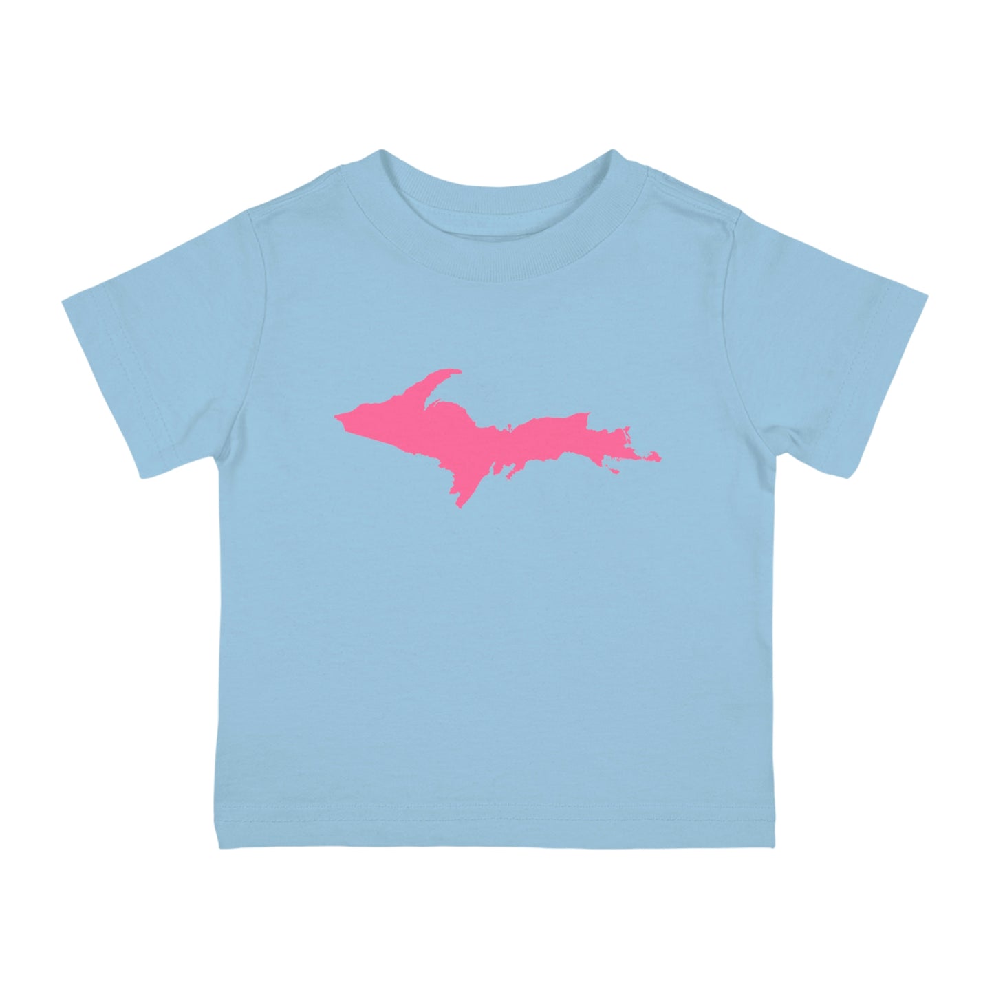 Michigan Upper Peninsula Infant T-Shirt (w/ Pink UP Outline) | Short Sleeve