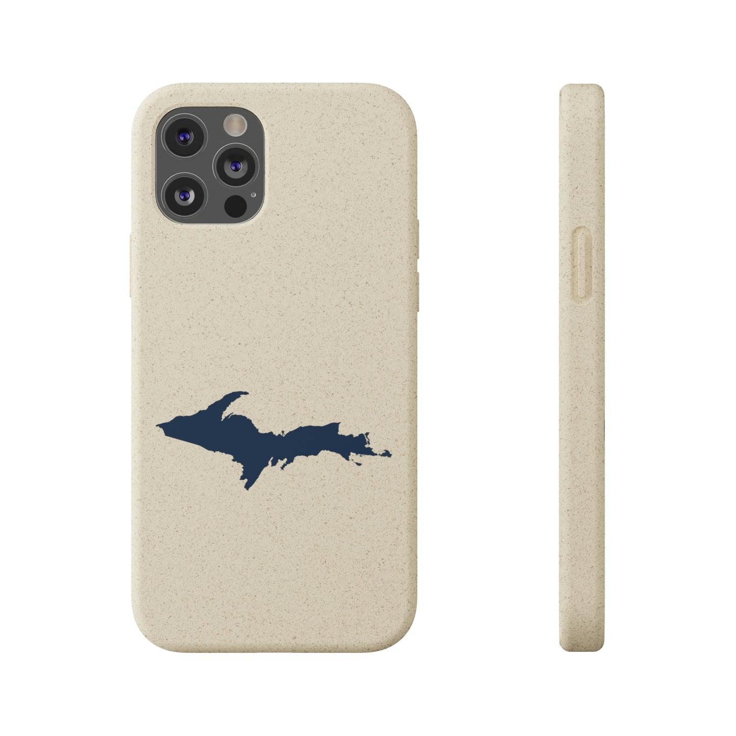 Michigan Upper Peninsula Biodegradable Phone Cases (w/ Navy UP Outline) | Apple iPhone