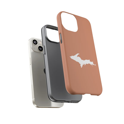 Michigan Upper Peninsula Tough Phone Case (Copper Color w/ UP Outline) | Apple iPhone