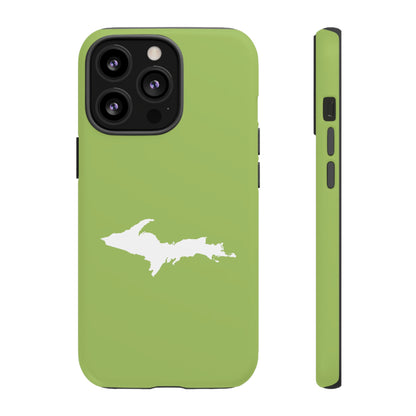 Michigan Upper Peninsula Tough Phone Case (Gooseberry Green w/ UP Outline) | Apple iPhone