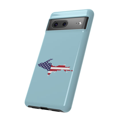 Michigan Upper Peninsula Tough Phone Case ('58 Caddie Blue w/ UP USA Flag Outline) | Samsung & Pixel Android