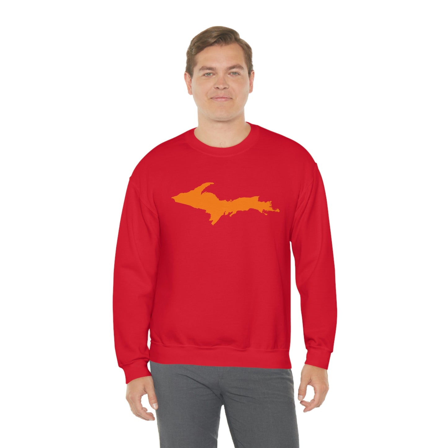 Michigan Upper Peninsula Sweatshirt (w/ Orange UP Outline) | Unisex Standard