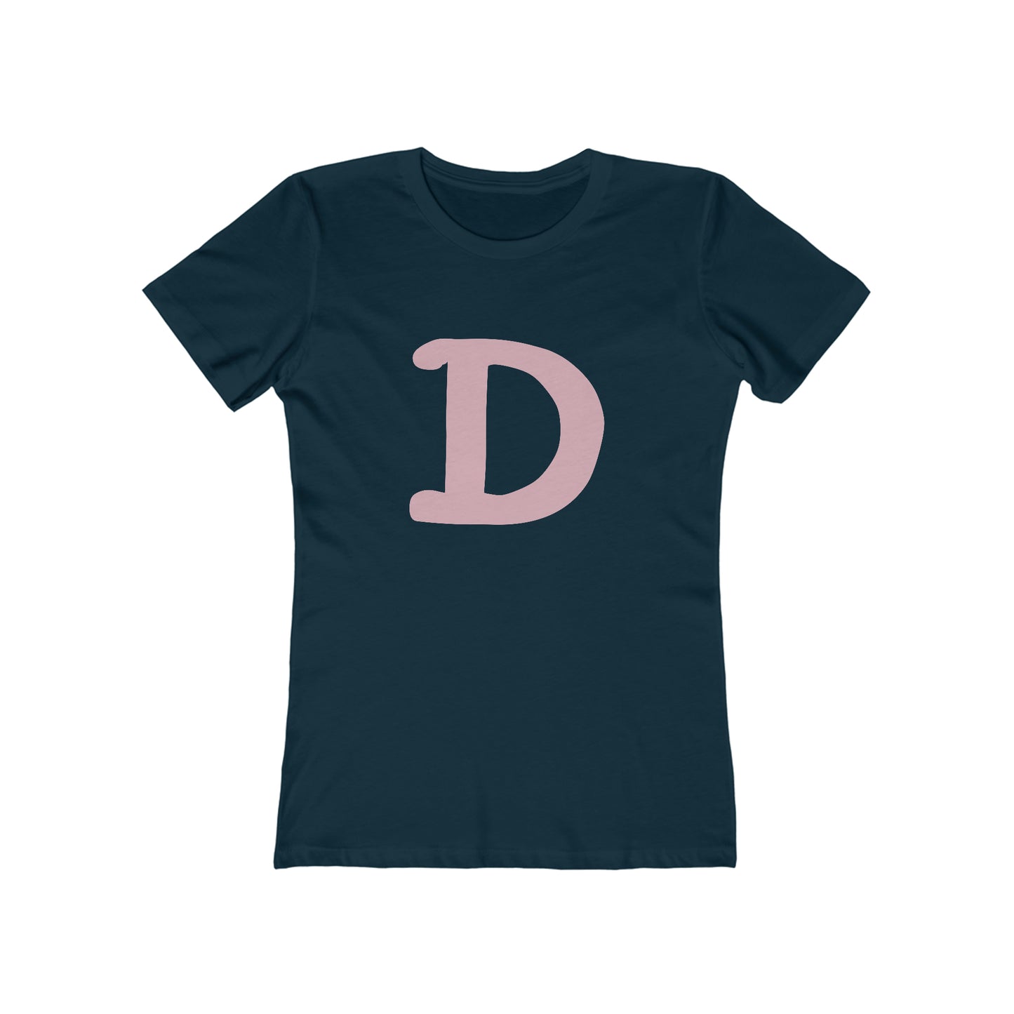 Detroit 'Old French D' T-Shirt (Pink Full Body Outline) | Women's Boyfriend Cut