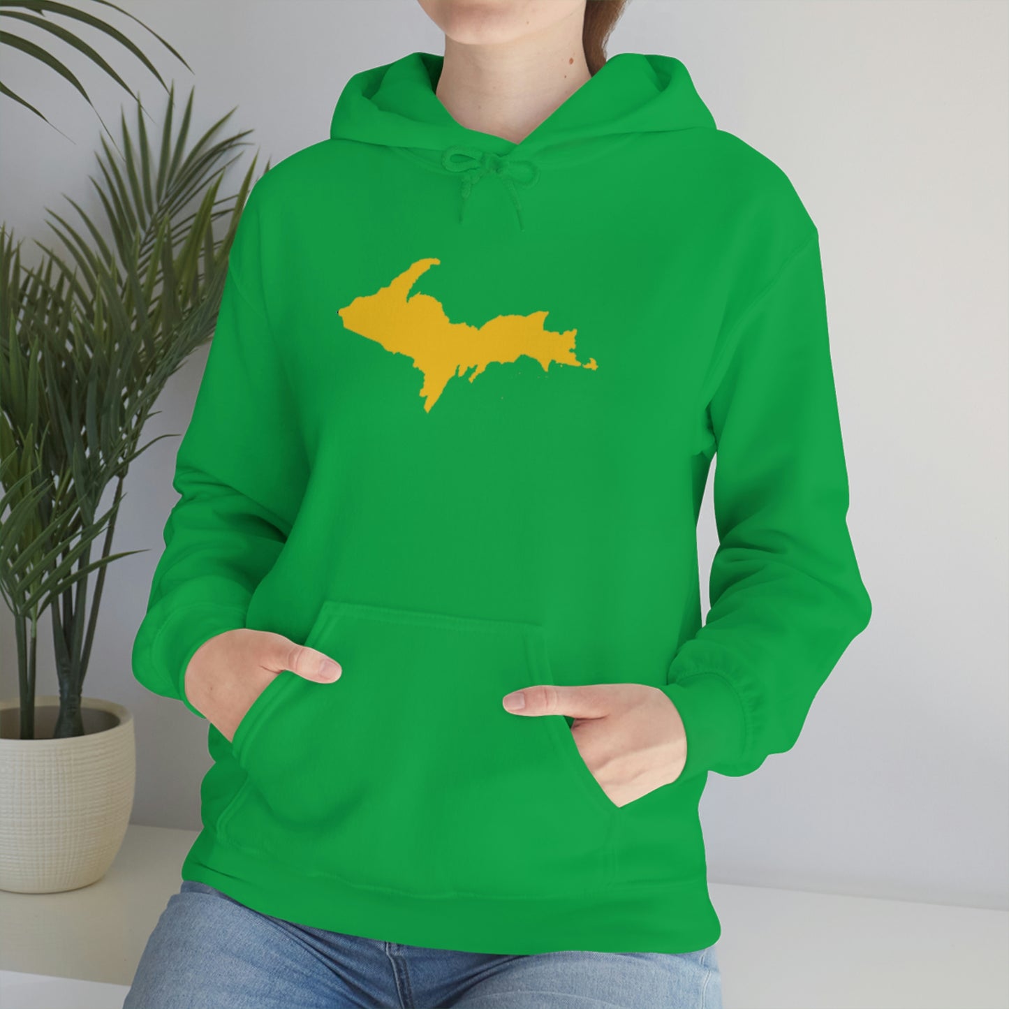 Michigan Upper Peninsula Hoodie (w/ Gold U.P. Outline) | Unisex Standard