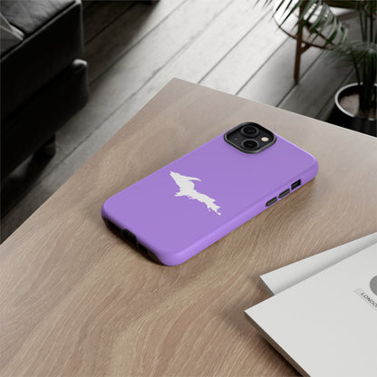 Michigan Upper Peninsula Tough Phone Case (Lavender w/ UP Outline) | Apple iPhone