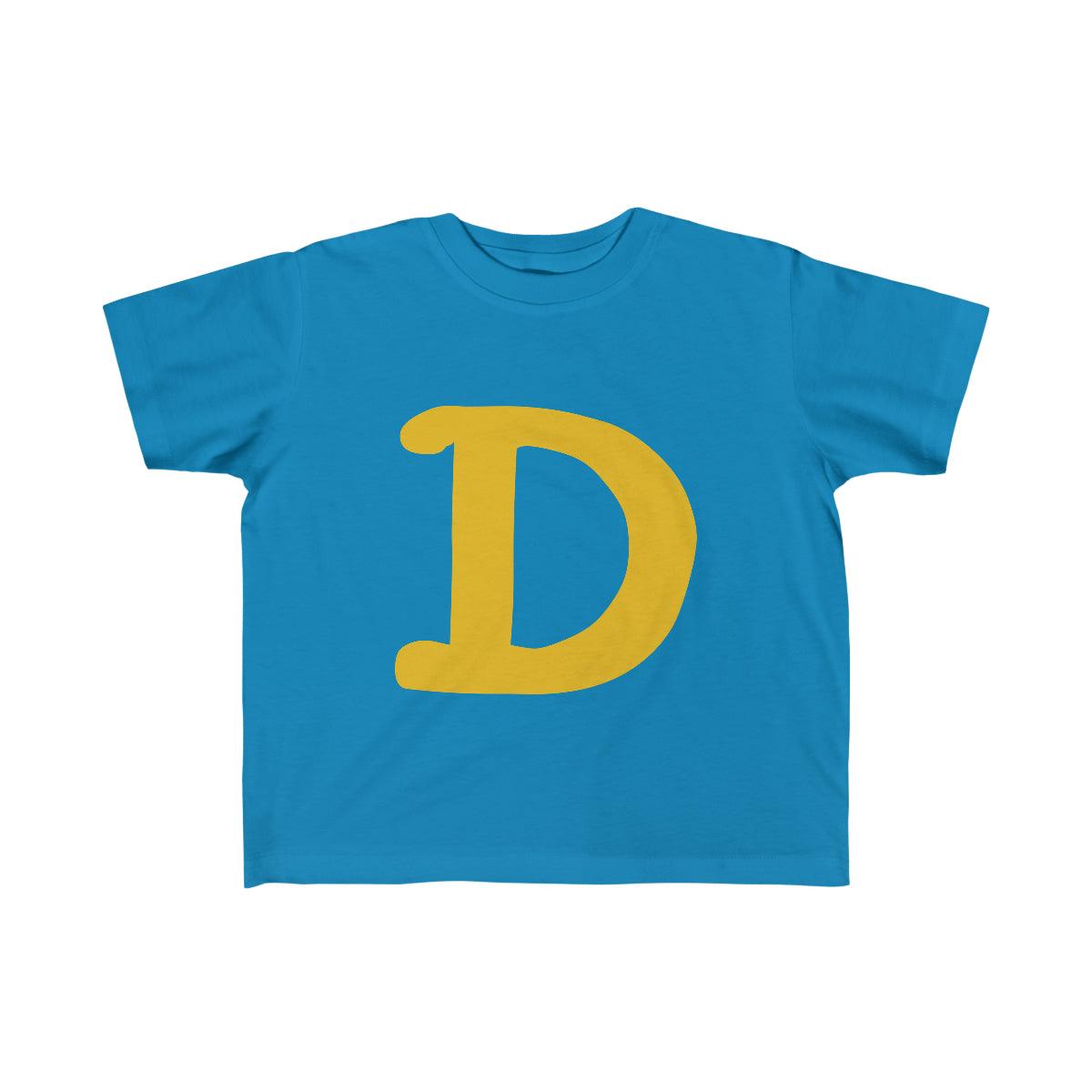 Detroit 'Old French D' T-Shirt  (Gold Full Body Outline) | Toddler Short Sleeve - Circumspice Michigan