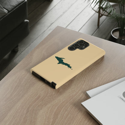 Michigan Upper Peninsula Tough Phone Case (Maple Color w/ Green UP Outline) | Samsung & Pixel Android