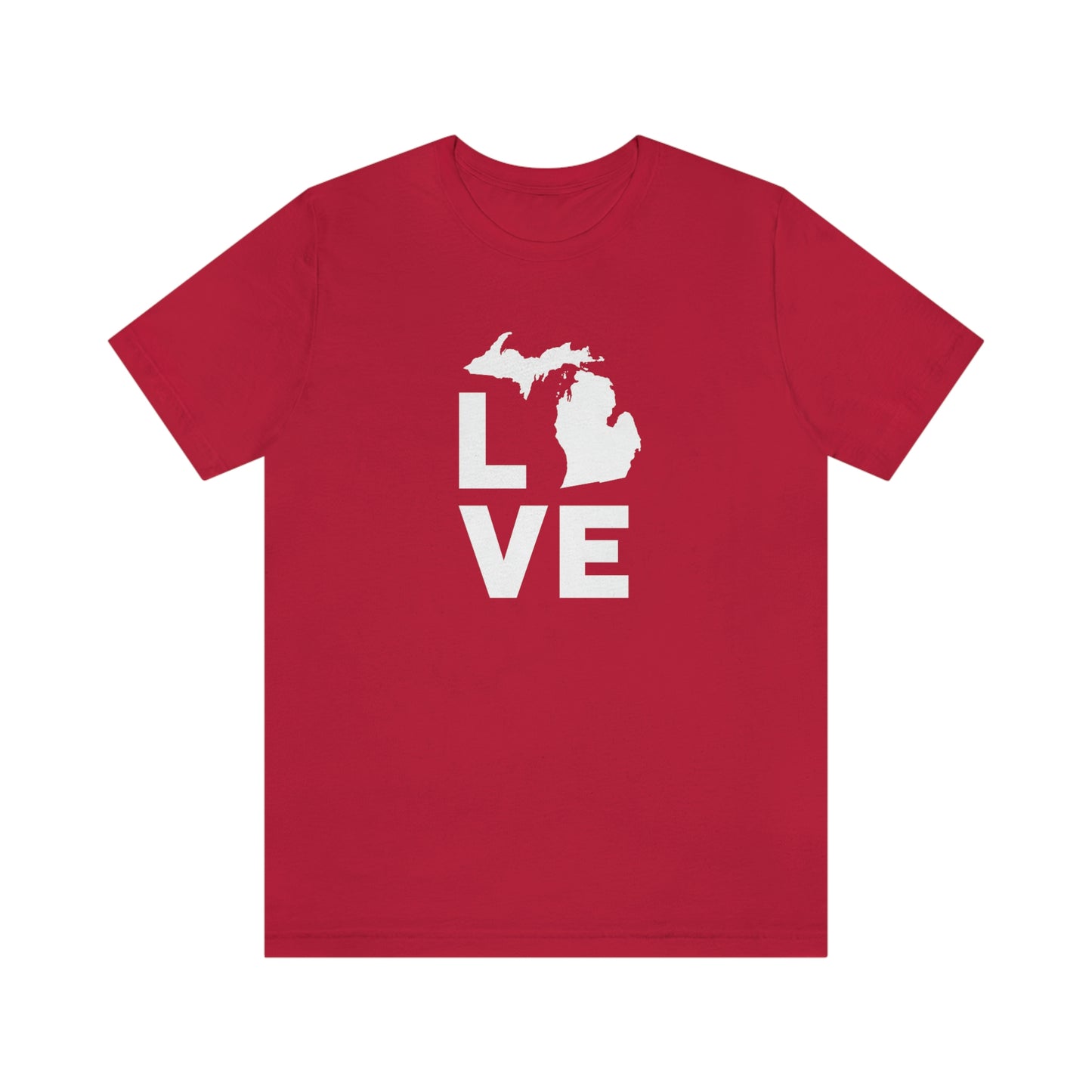 Michigan 'Love' T-Shirt (Geometric Sans Font) | Unisex Standard Fit