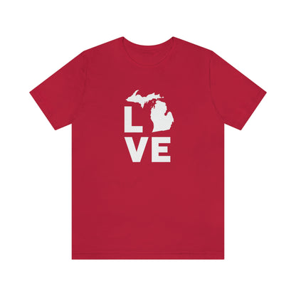 Michigan 'Love' T-Shirt (Geometric Sans Font) | Unisex Standard Fit