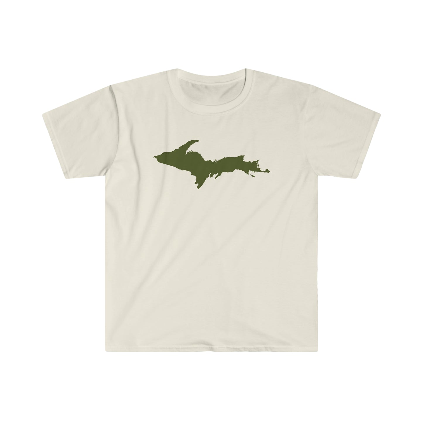 Michigan Upper Peninsula T-Shirt (w/ Army Green UP Outline) | Unisex Budget