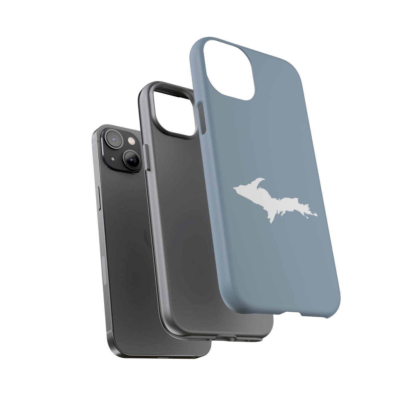 Michigan Upper Peninsula Tough Phone Case (B24 Liberator Grey w/ UP Outline) | Apple iPhone