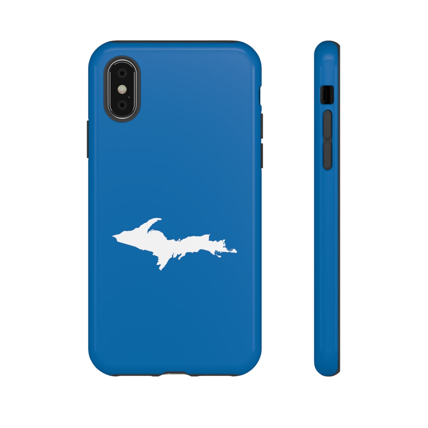 Michigan Upper Peninsula Tough Phone Case (Azure w/ UP Outline) | Apple iPhone