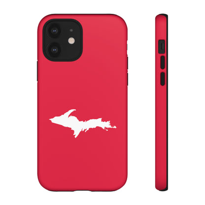 Michigan Upper Peninsula Tough Phone Case (Lighthouse Red w/ UP Outline) | Apple iPhone