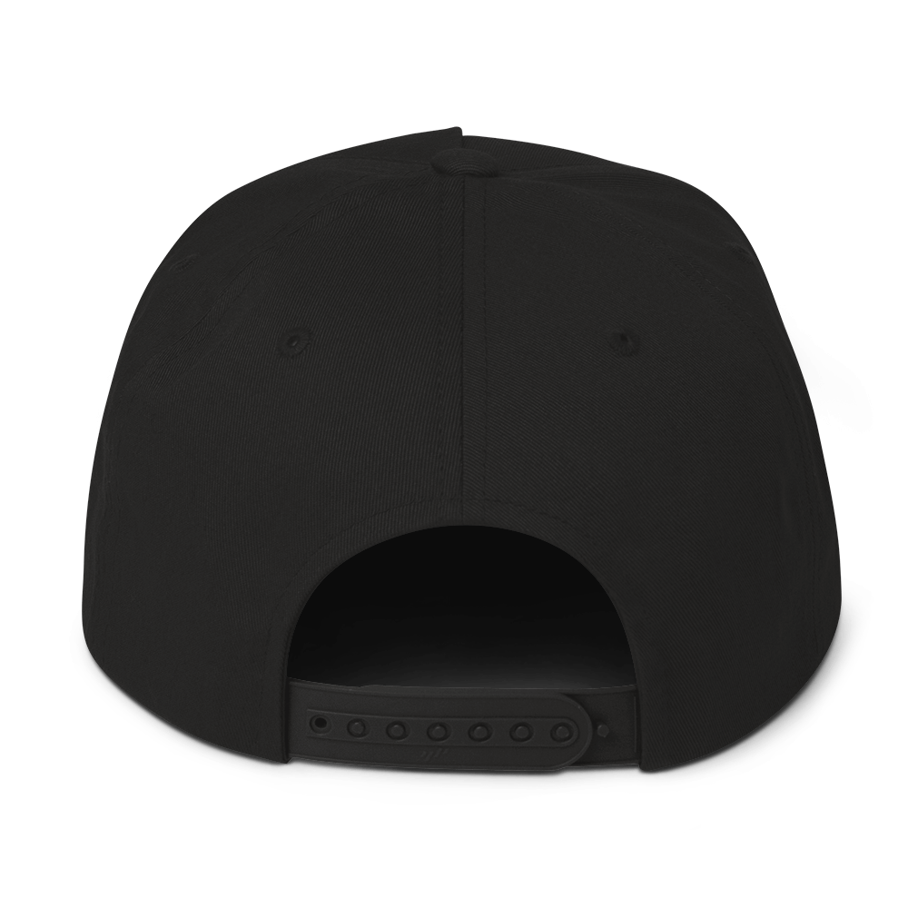 'Saginaw' Flat Bill Snapback | White/Black Embroidery