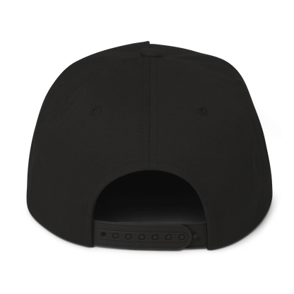 'Kalamazoo' Flat Bill Snapback | White/Black Embroidery