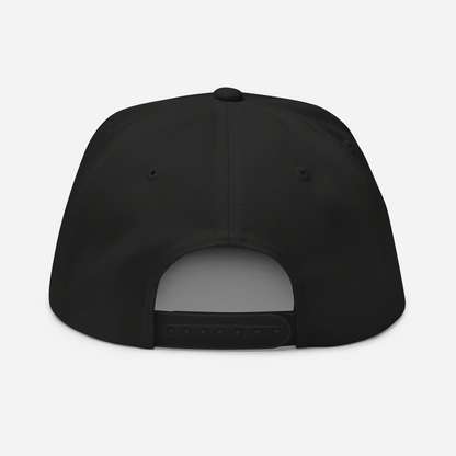 'Grand Haven' Flat Bill Snapback | White/Black Embroidery