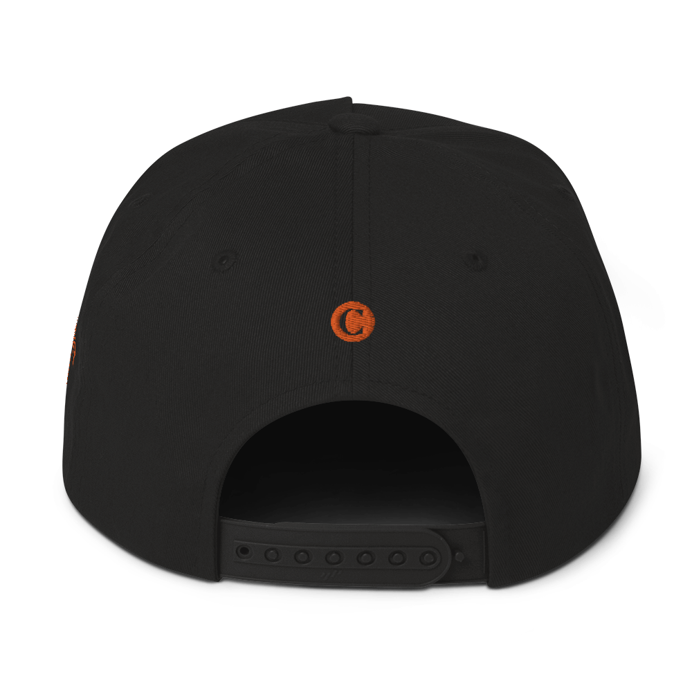 Detroit 'Old French D' Flat Bill Snapback (w/ Side Design) | Orange Embroidery